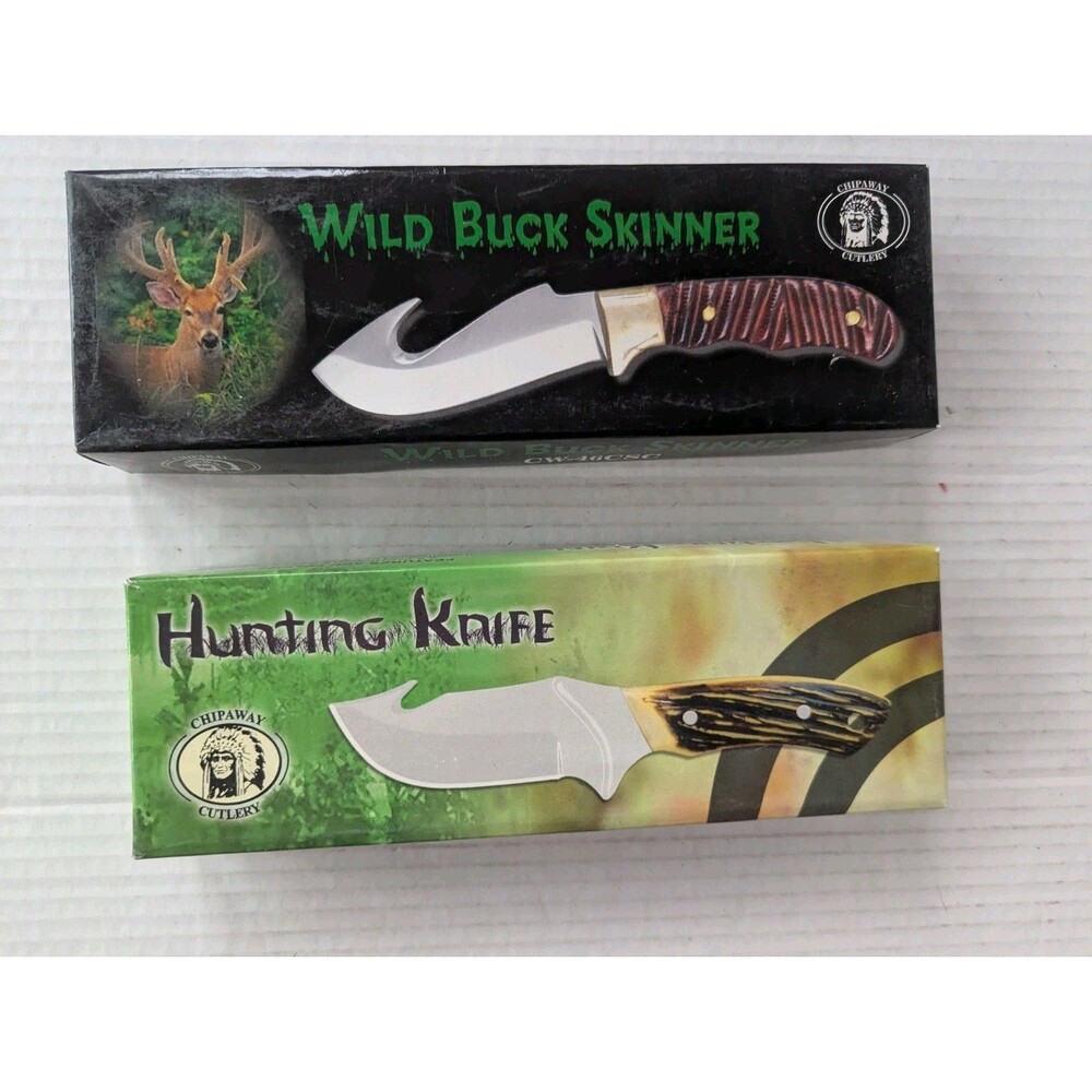 Lot Of 2  Chipaway Cutler Wild Buck Skinner & Hunting Knife NEW